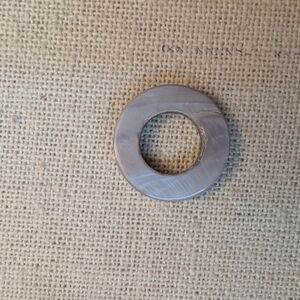 Round Silver Tone Donut Bead In Abalone #28